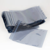 Anti-Static ESD Shielding Grip Seal Bags Flat Pouch Metallic Transparent Grey