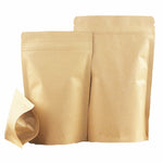 Brown Craft Paper Bags Zip Seal Lock Foil Gripseal Pouch Gusset Smell Free Food Packaging