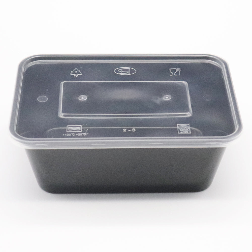 Clear Black Takeaway Food Plastic Containers Microwave Freezer Safe Secure Lids