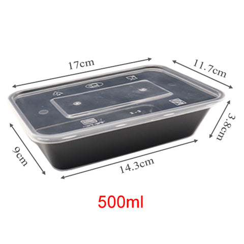 Clear Black Takeaway Food Plastic Containers Microwave Freezer Safe Secure Lids