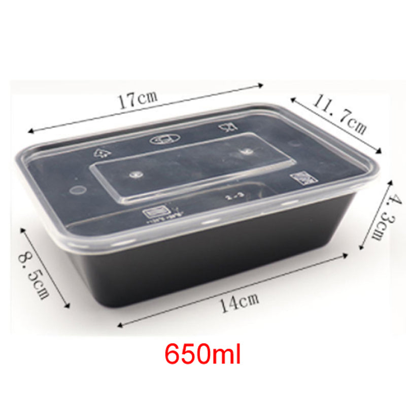 Clear Black Takeaway Food Plastic Containers Microwave Freezer Safe Secure Lids