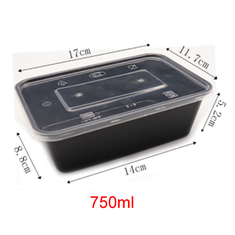 Clear Black Takeaway Food Plastic Containers Microwave Freezer Safe Secure Lids