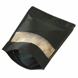 50x Pack Black Strong Grip Seal Gusset Craft Paper Bags Smell Free Clear Window BPA Free