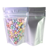 100x Clear Silver Grip Seal Bags Gusset Base Stand-Up Pouch Food Packing BPA Free and Smell Free