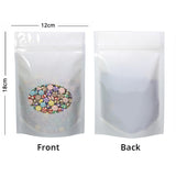 100x Grip Seal Bags White with Round Clear Window Gusset Base Very Strong BPA Free Smell Free Food Packaging