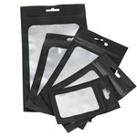100x Clear Black Grip Seal Bags Flat Pouch For Packaging Art & Craft, Accessories & More - BPA Free