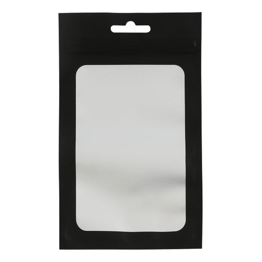 100x Clear Black Grip Seal Bags Flat Pouch For Packaging Art & Craft, Accessories & More - BPA Free