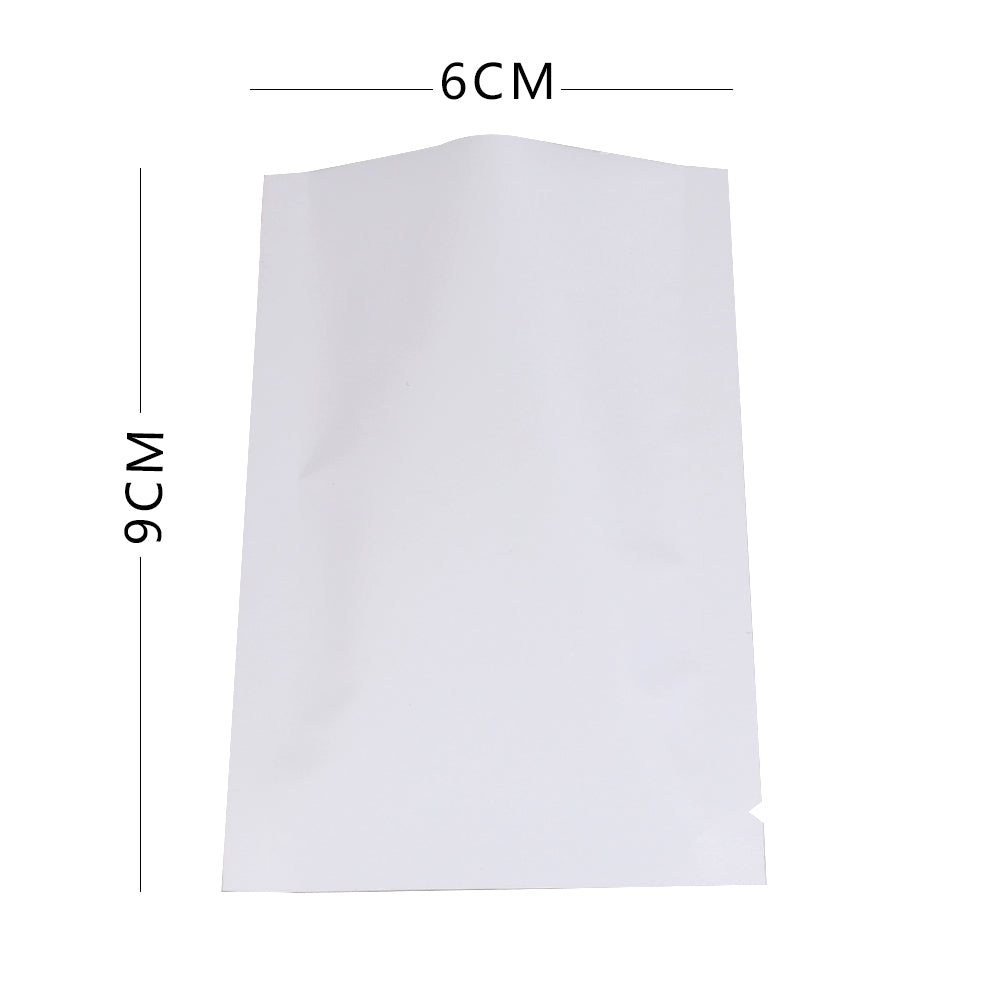 100x Matte White Open Top Heat Sealant Bags Flat Pouch For Food Packaging BPA Free Smell Free