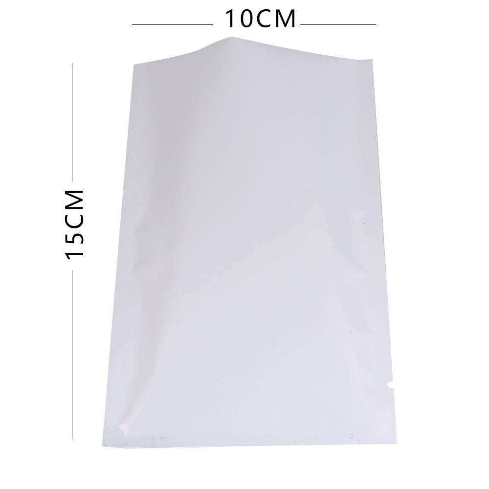 100x Matte White Open Top Heat Sealant Bags Flat Pouch For Food Packaging BPA Free Smell Free