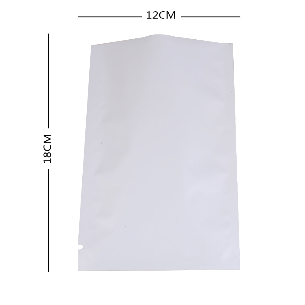 100x Matte White Open Top Heat Sealant Bags Flat Pouch For Food Packaging BPA Free Smell Free