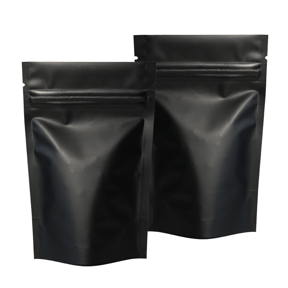 100x Gusset Base Black Grip Seal Bags Stand-Up Pouch Strong Bag BPA Free For Food Packaging