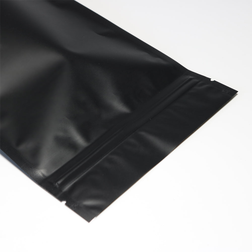 100x Gusset Base Black Grip Seal Bags Stand-Up Pouch Strong Bag BPA Free For Food Packaging