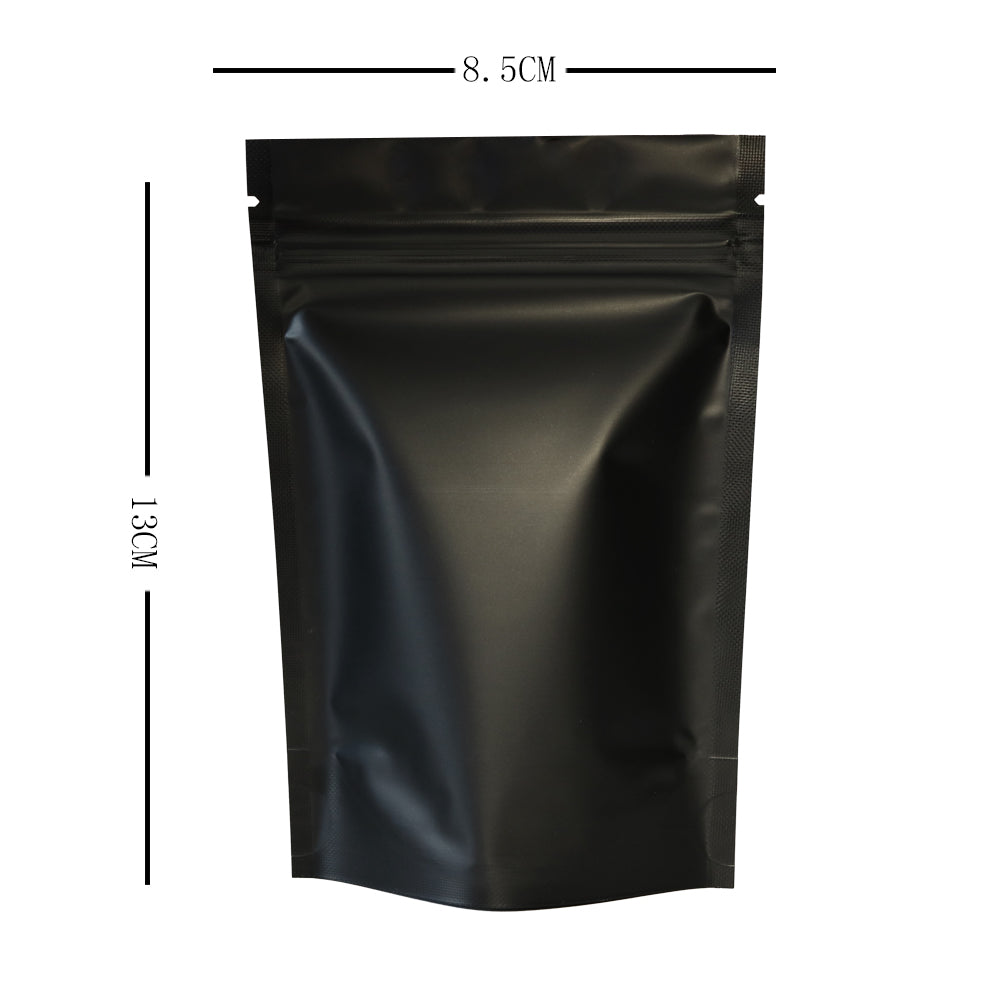 100x Gusset Base Black Grip Seal Bags Stand-Up Pouch Strong Bag BPA Free For Food Packaging