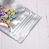 100x Clear Silver Stripe Grip Seal Bags Flat Pouch For Food Packaging Heat Seal-able BPA Free Smell Free