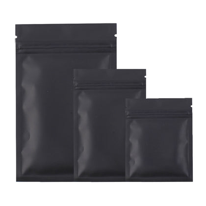 100x Matte Black Grip Seal Bags Flat Pouch For Food Packaging Heat Seal-able BPA Free Smell Free