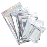 100x Clear/Silver Grip Seal Bags Flat Pouch For Packaging Art and Craft, Accessories, Food, Herbs BPA Free