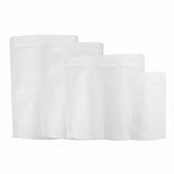 100x White Strong Grip Seal Gusset Craft Paper Bags BPA Free Smell Free For Food Packing