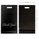 Thank You Handle Mailer Bags Mailing Postal Shipping Envelope Packing Black 25x35CM/10x13 Inch