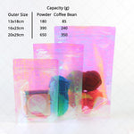 100x Both-Sided Holographic Pink Grip Seal Bags Gusset Base Stand Up Pouch Food Packaging BPA/Smell Free