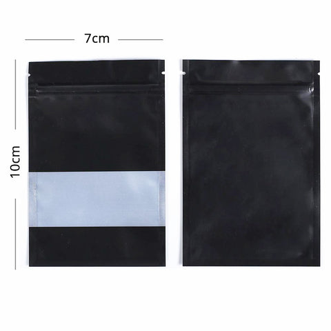 100x Black Zip Seal Lock Gripseal Bags Flat Pouch BPA Free Packaging For Spices Herbs Tea, Arts nd Crafts