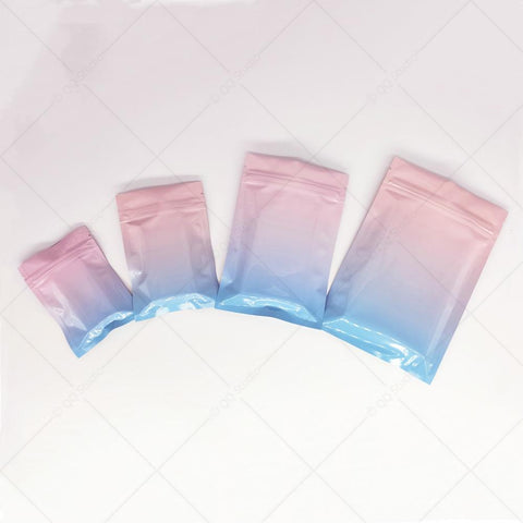 100x Gripseal Bags Zip Seal Lock Flat Pouch BPA Free For Food Packaging 2 Tone Pink Blue