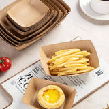 Kraft Paper Boat Tray Biodegradable Multi Size Serving Food Safe Fries Rice Deli