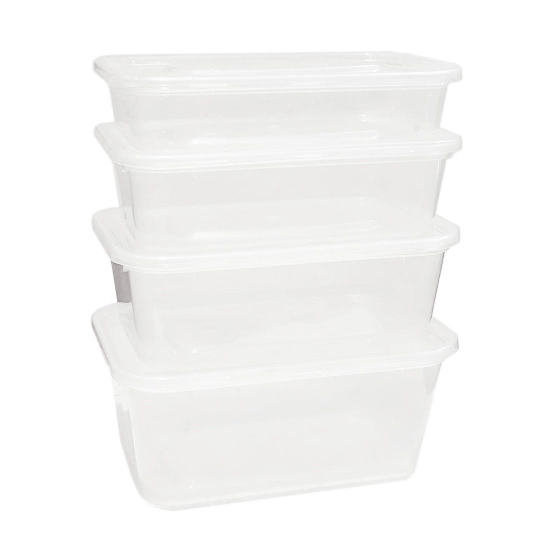 Clear Food Containers With Lids Multipurpose Reusable Clear Plastic BPA Free For Takeaway or Storage