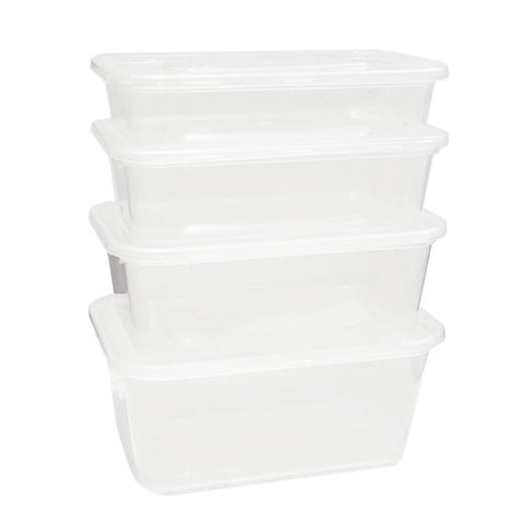 Clear Food Containers With Lids Multipurpose Reusable Clear Plastic BPA Free For Takeaway or Storage