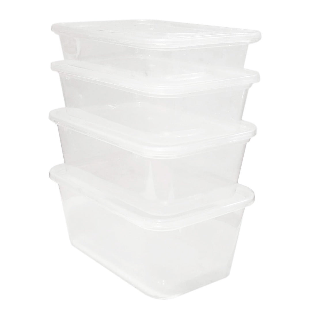 Clear Food Containers With Lids Multipurpose Reusable Clear Plastic BPA Free For Takeaway or Storage